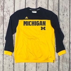 Michigan Wolverines NCAA Collegiate Adidas Climalite Athletic Long Sleeve Shirt
